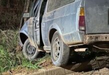 Criminosos roubam veículo, sofrem acidente durante fuga e fogem para o mato