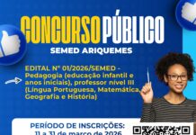 📢 Prefeitura de Ariquemes abre Concurso Público para Professores da Rede Municipal