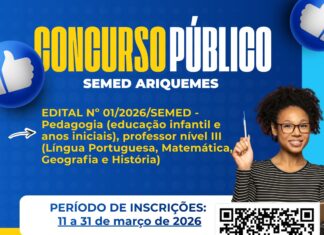 📢 Prefeitura de Ariquemes abre Concurso Público para Professores da Rede Municipal