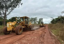 Serviços de manutenção na RO-135 entre Vila Marcão e Porto Rolim do Guaporé são iniciados