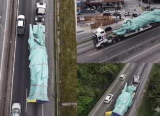Estátua da Liberdade percorre mais de 3 mil quilômetros até Ariquemes para inauguração da Havan