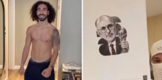 Cucurella cumpre promessa e tatua o rosto do técnico Luís de La Fuente; VEJA