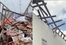 Telhado de escola desaba e seis crianças ficam ferida