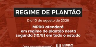 MPRO atenderá em regime de plantão nesta segunda (10/8) em Rondônia