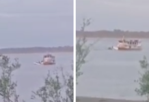 Vídeo mostra barco rebocando avião de pequeno porte após queda em rio no AM