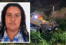 Mulher de 29 anos morre após carro capotar na conhecida curva da morte na BR-364