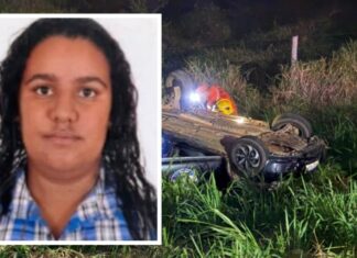 Mulher de 29 anos morre após carro capotar na conhecida curva da morte na BR-364