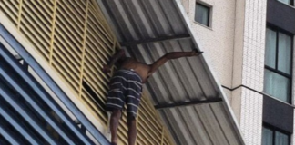 Suspeito tenta assaltar escola com faca e fica encurralado no telhado em Manaus