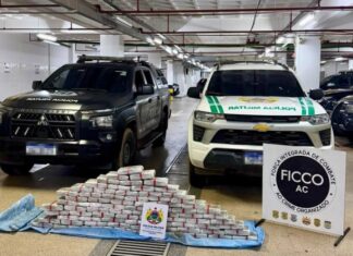 FICCO/AC, em ação conjunta, apreende 105 kg de skunk no Rio Acre